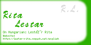 rita lestar business card